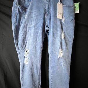 Blue Distressed high waisted skinny Jeans